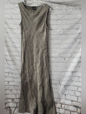 Eileen Fisher Heathered Gray Sleeveless Maxi Dress.  Vintage  Italian Yarn